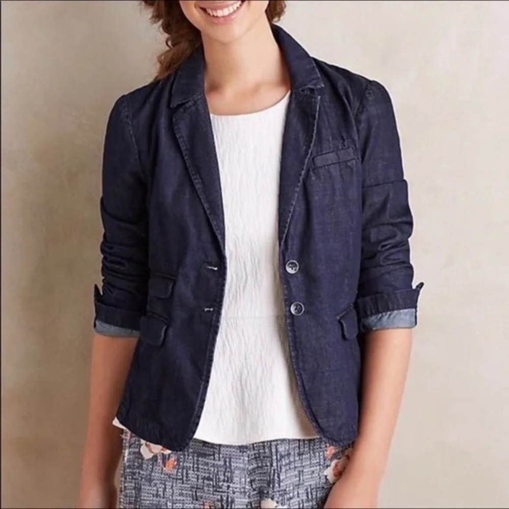 Anthropologie Pilcro Denim Blazer, Small